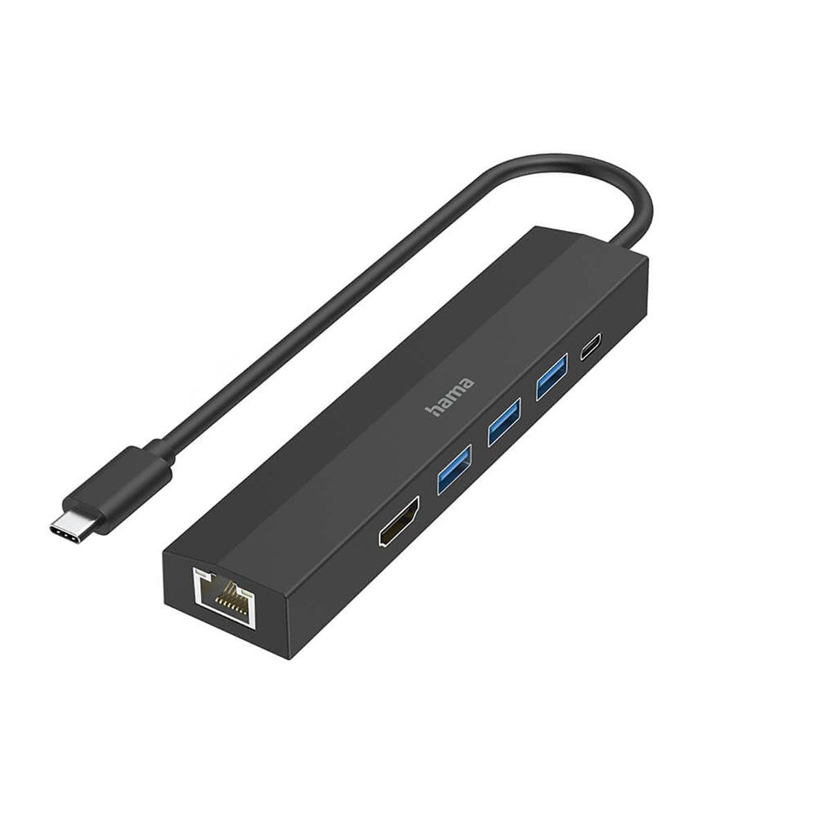 USB-hubb Hama Multiport med 6 portar, inklusive USB-C och HDMI