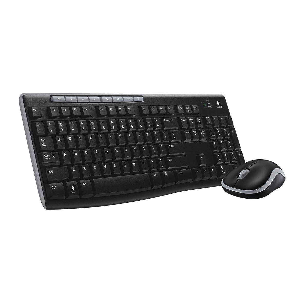 Trådlöst tangentbord och mus Logitech MK270 i svart