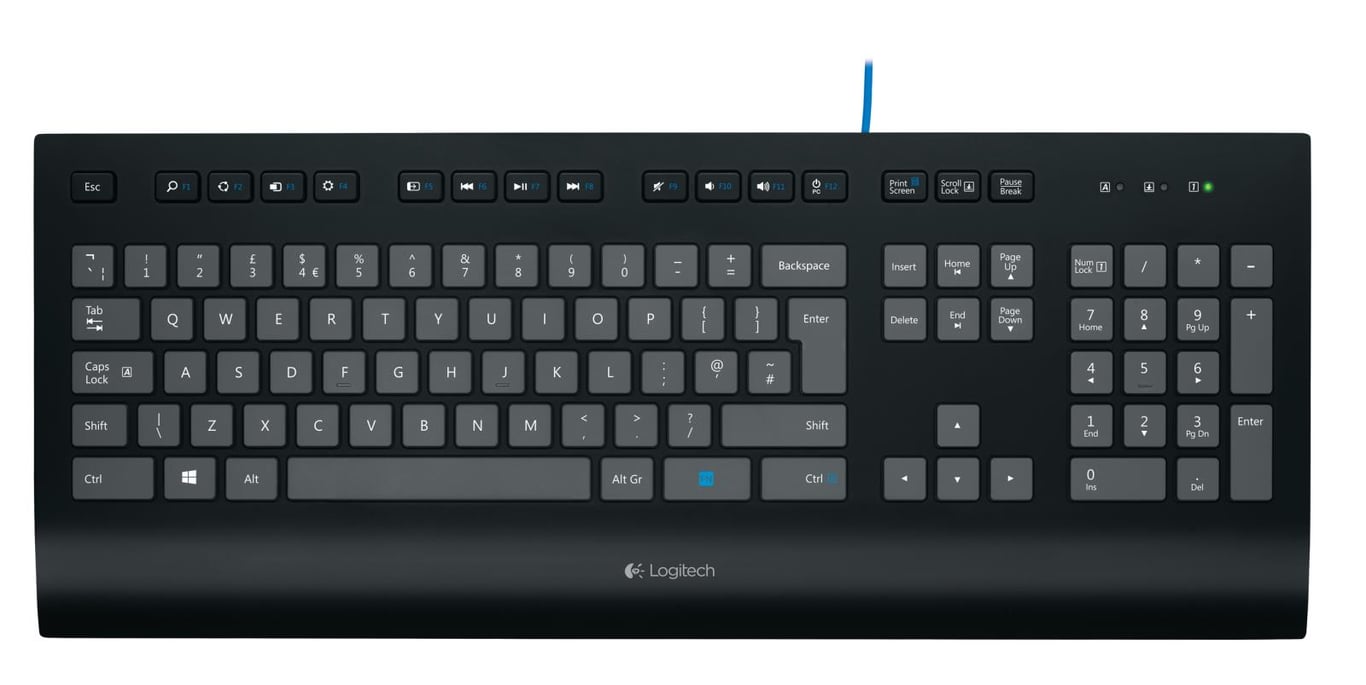 Logitech K280e affärsdriven trådbunden tangentbord med numerisk knappsats