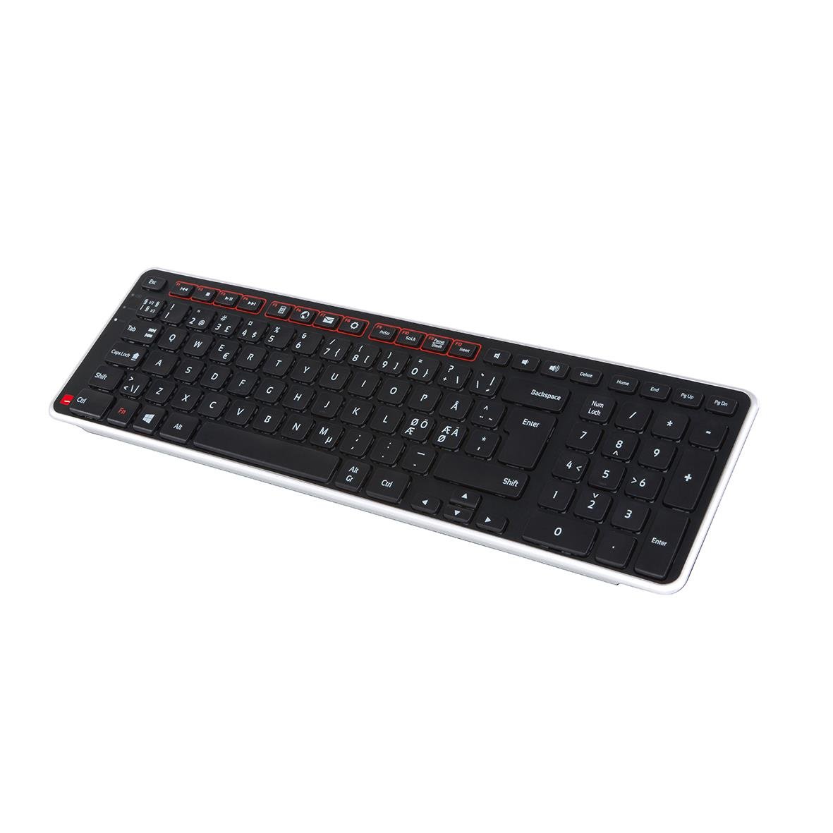 Trådlöst tangentbord med konturdesign och balansfunktion