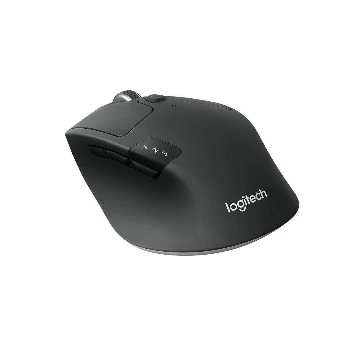 Logitech M720 Triathlon trådlös mus i svart med sidoknappar och scrollhjul