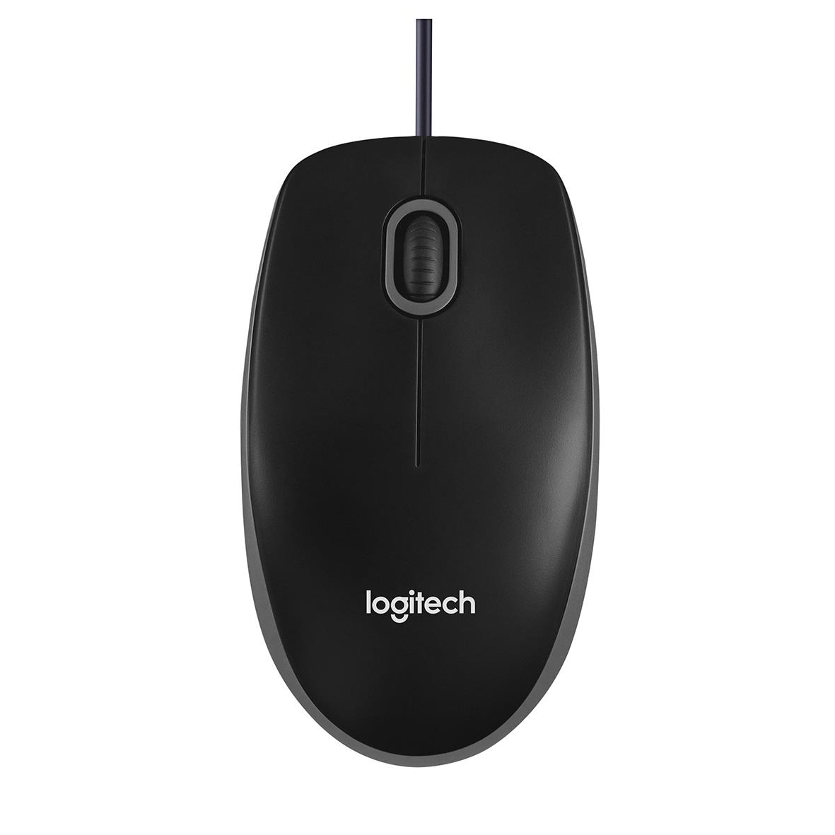 Svart Logitech B100 trådbunden datormus med scrollhjul