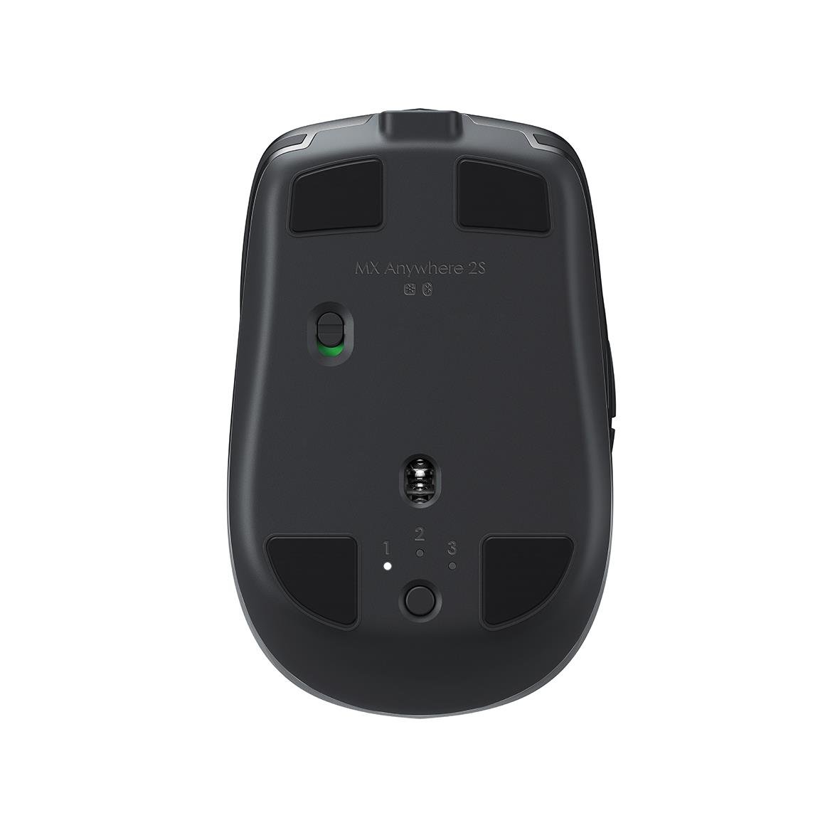 Logitech MX Anywhere 2S trådlös mus i grå färg sett uppifrån