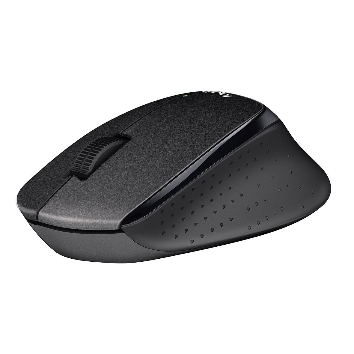 Trådlös Logitech B330 Silent Plus mus i svart med klickyta och scrollhjul