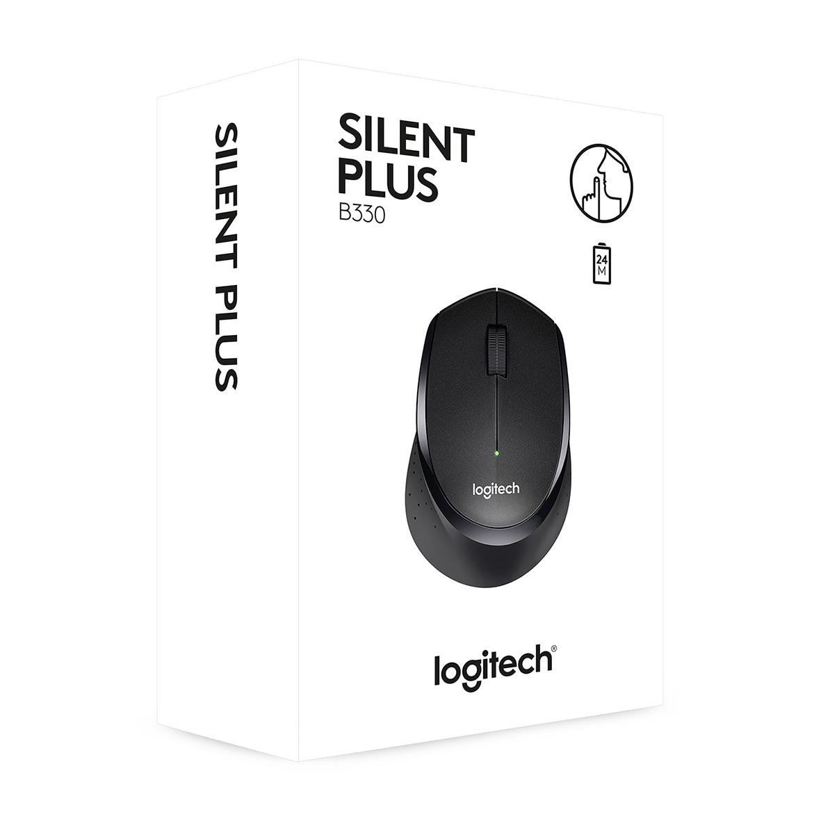 Logitech B330 Silent Plus trådlös mus i vit förpackning