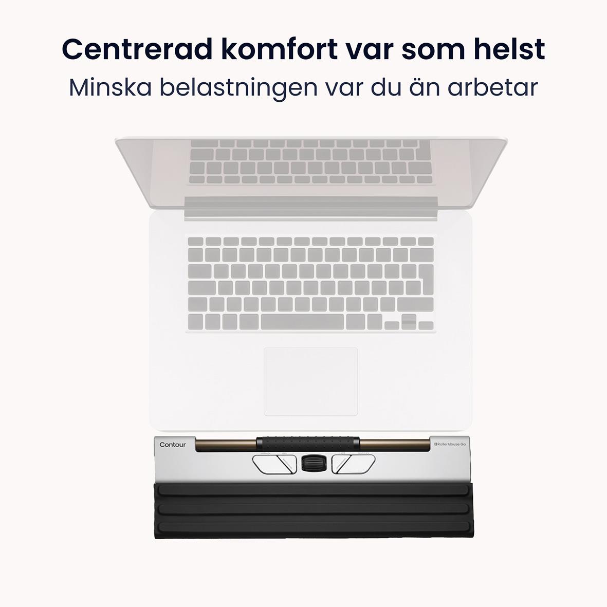 Ergonomisk trådlös mus RollerMouse Go med konturdesign och justerbar position