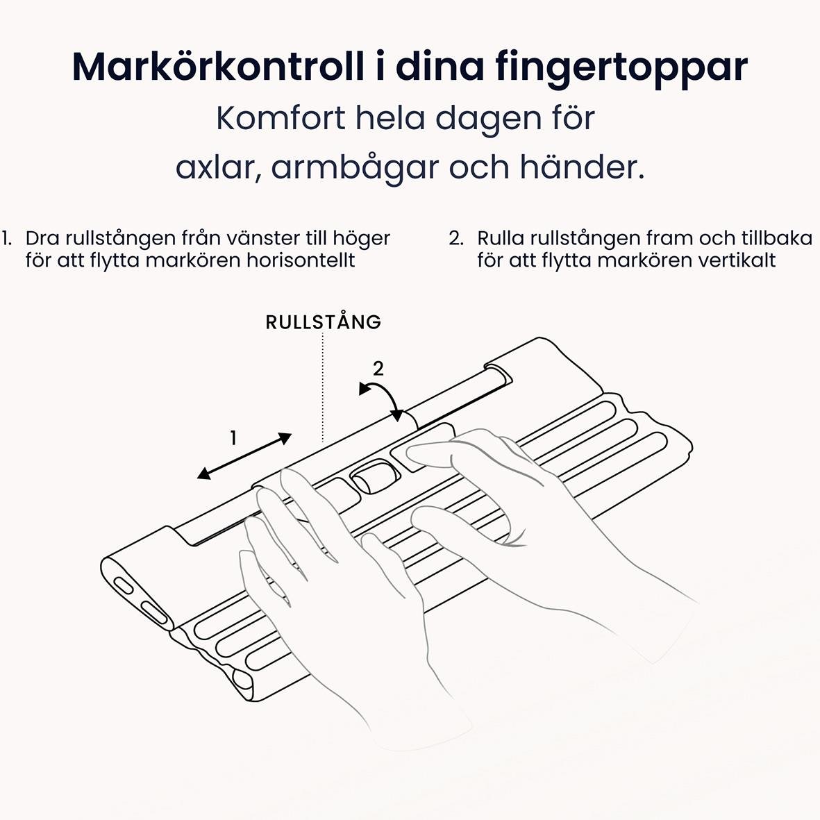 Ergonomisk trådlös mus med rullfunktion och handledsstöd för komfort och effektivitet