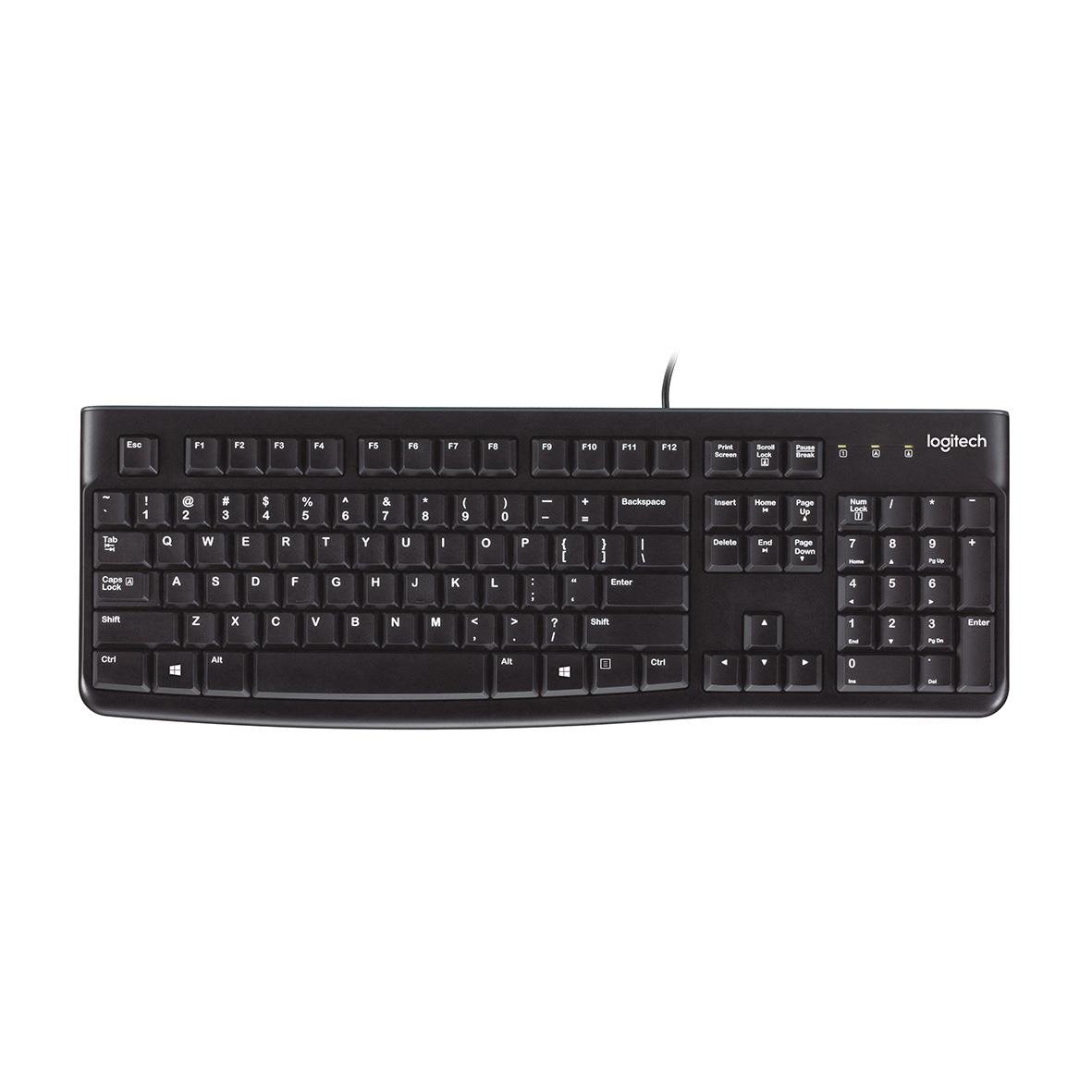 Svart Logitech K120 trådbundet tangentbord med numerisk pad