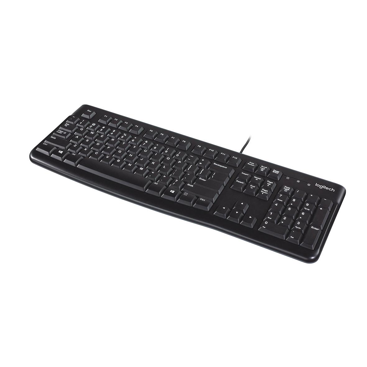 Svart Logitech K120 trådbundet tangentbord med numerisk knappsats