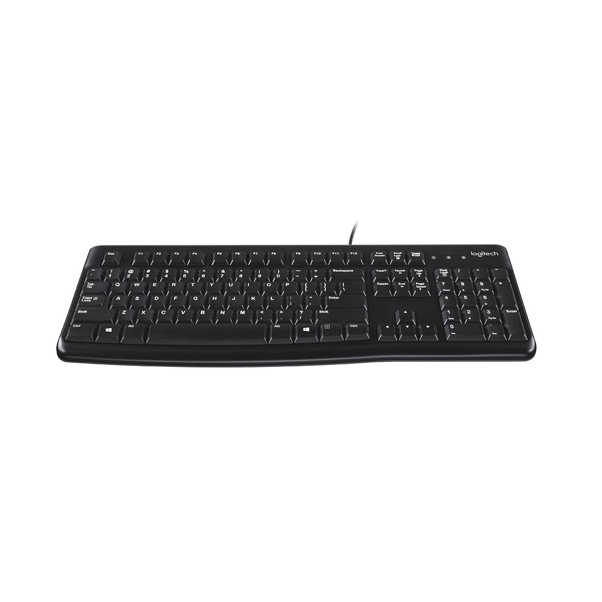 Svart Logitech K120 trådbunden tangentbord med numerisk keypad