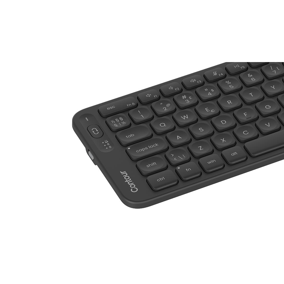 Trådlöst fullstort tangentbord med ergonomisk kontur och balanserad design