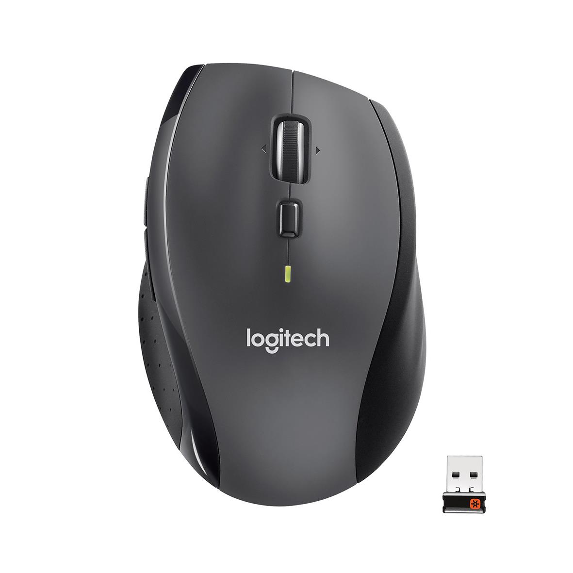 Logitech Marathon M705 trådlös mus i kolsvart färg med USB-mottagare