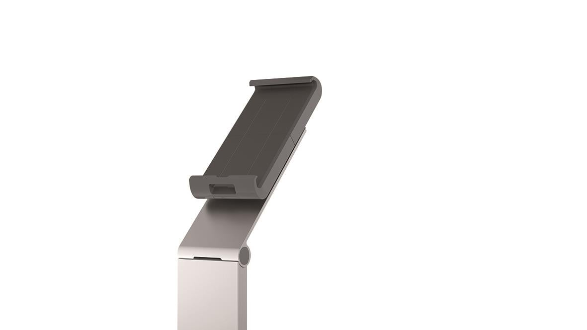 Golvställ för surfplatta, hållare i hållbar design, står på golvet