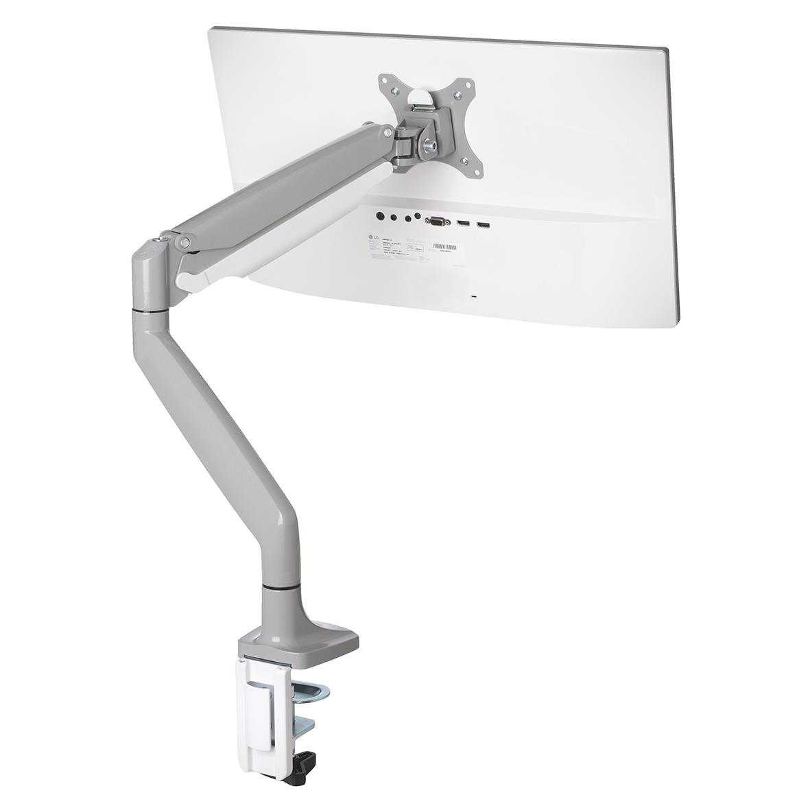 Grå monitorarm Kensington SmartFit One Touch monterad med skärm