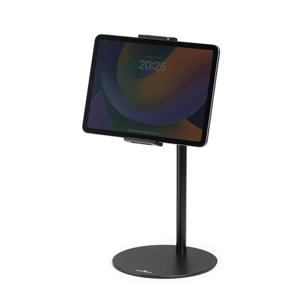 Svart surfplattehållare Twist Bord med rund bas och justerbar arm