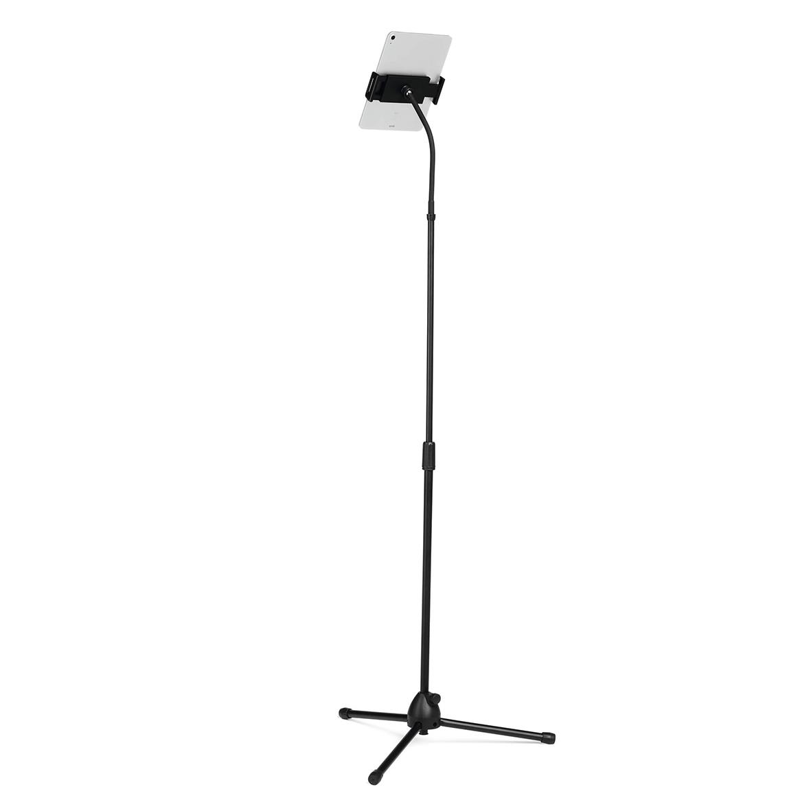 Svart surfplattehållare Twist Golv med telefonstöd och justerbar höjd