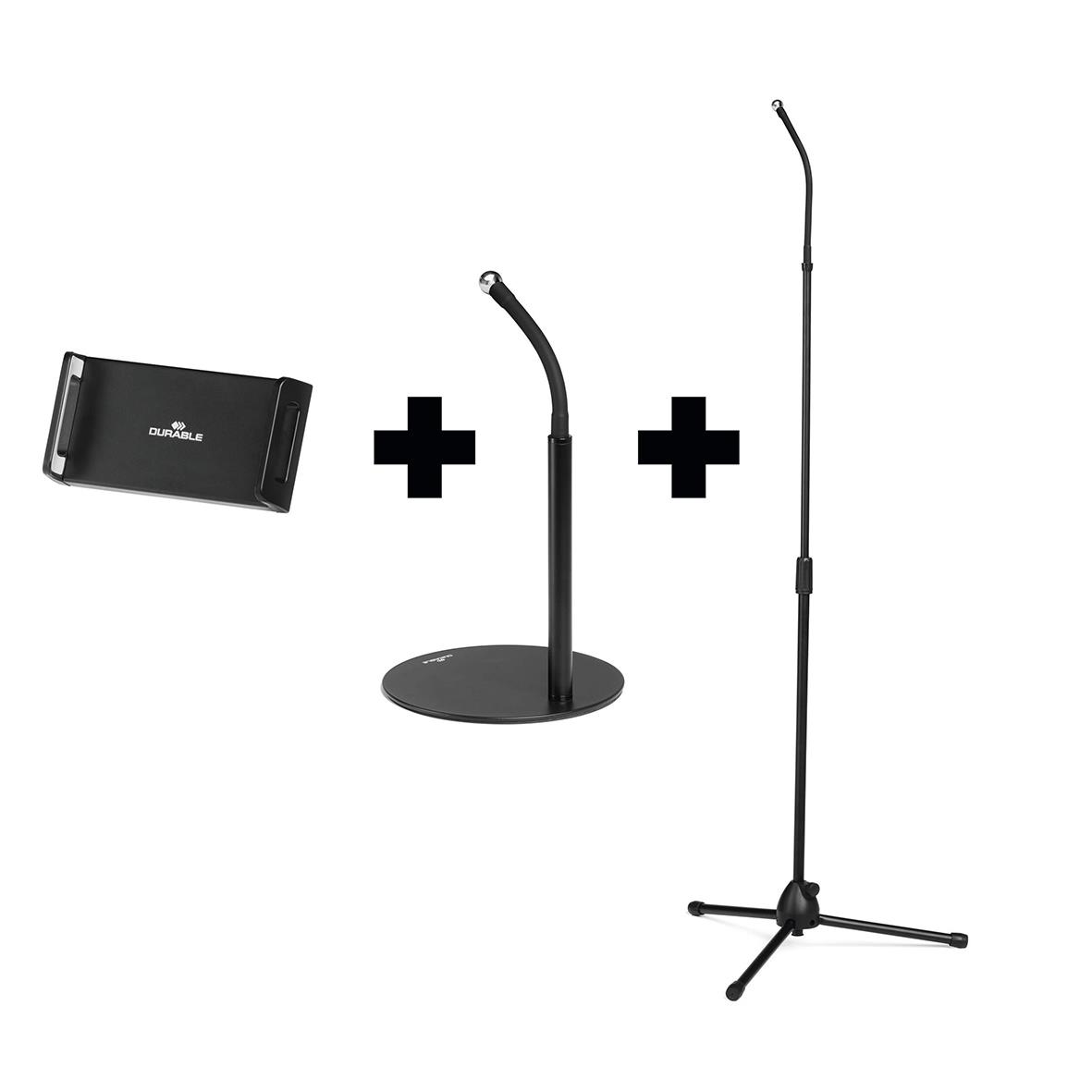 Surfplattehållare Twist Kombi Svart med mikrofon och stativ