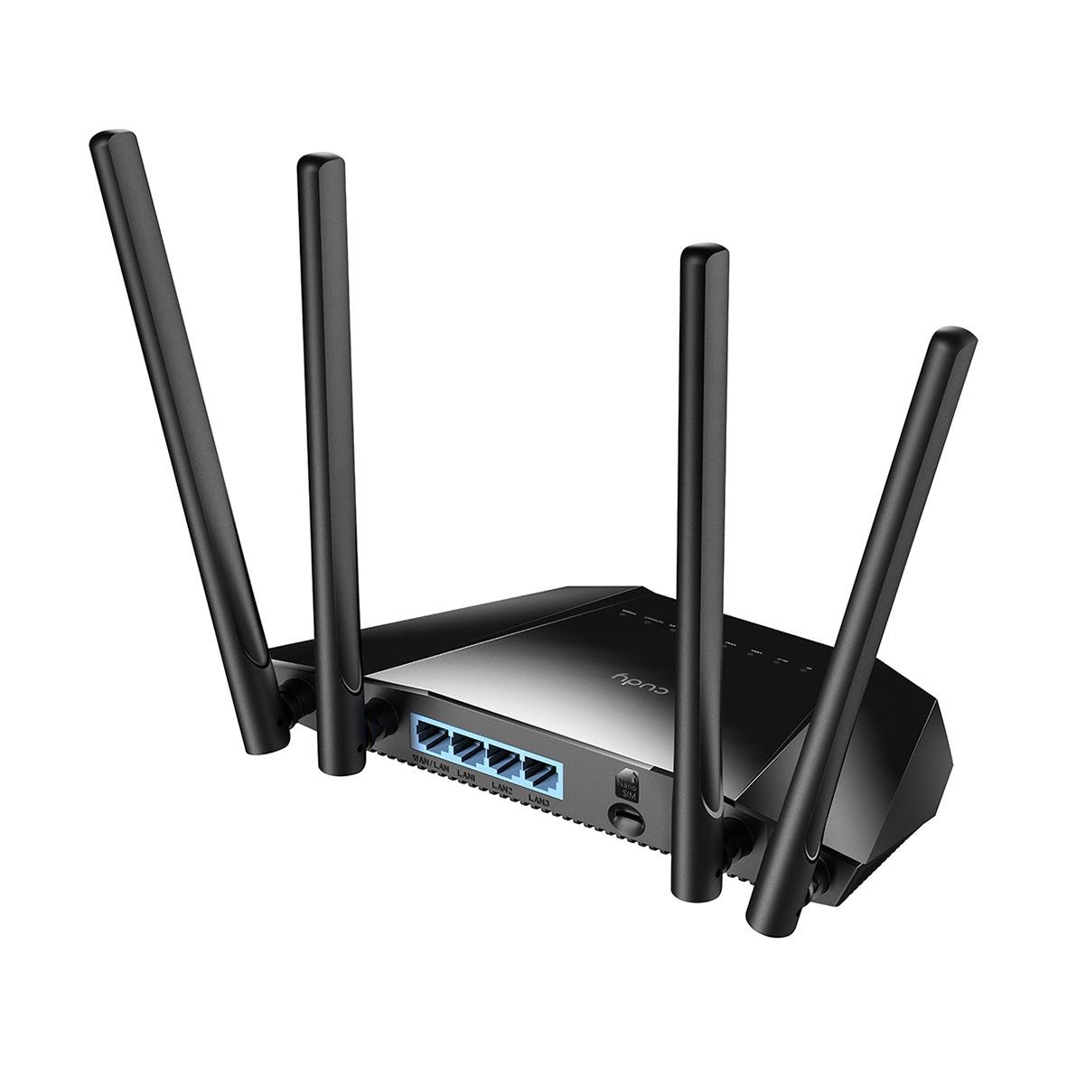 Wi-Fi router Cudy LT400 med fyra antenner och fyra 4G-portar