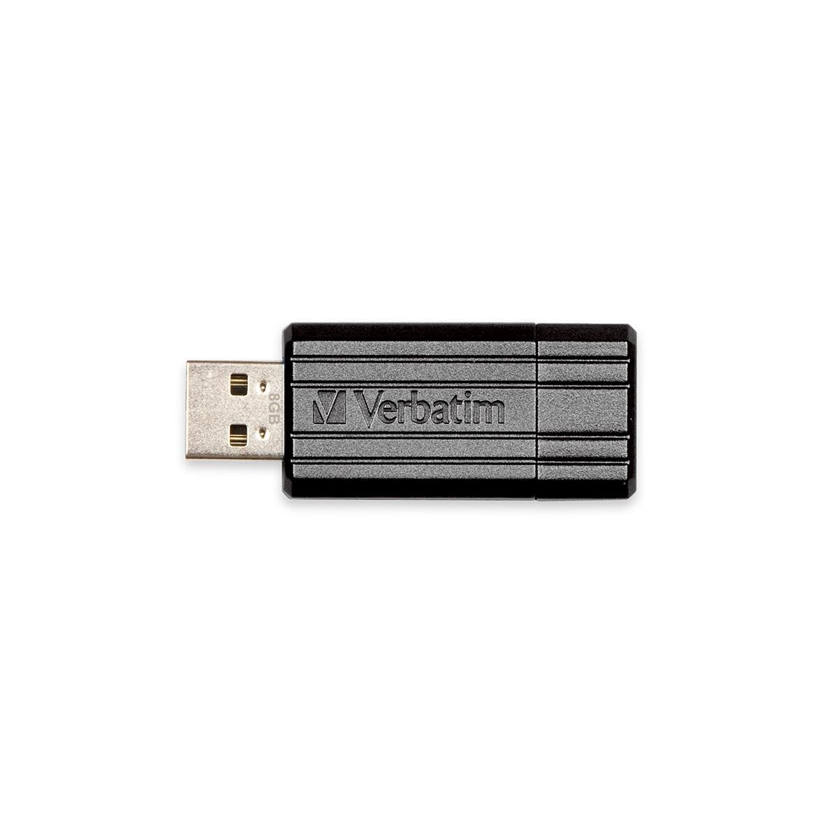 Svart USB-minne Verbatim PinStripe 8GB