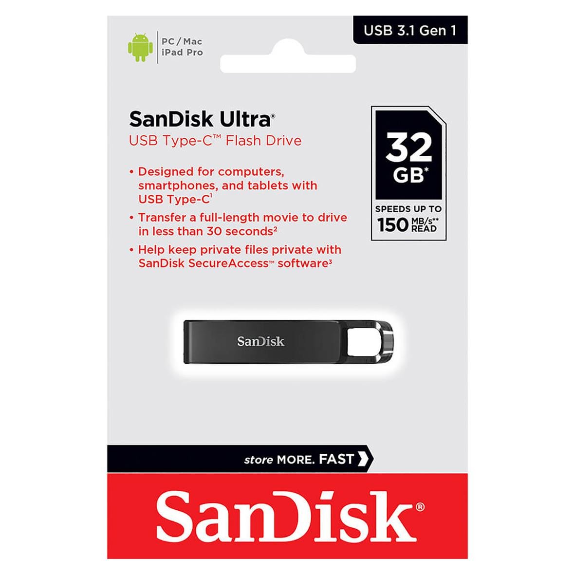 USB-minne Sandisk Ultra Typ C 150MB/s 32GB 36110113_1
