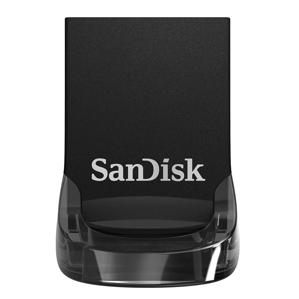 Sandisk UltraFit 3.1 USB-minne 32GB i svart med Sandisk-logga
