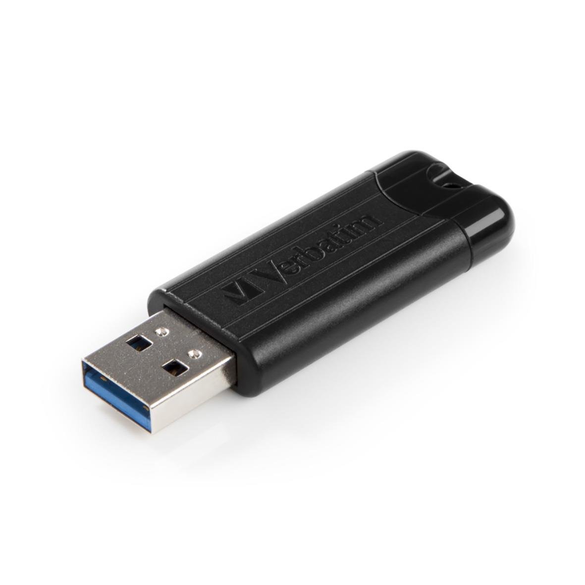 Svart USB-minne Verbatim PinStripe 16GB USB 3.2