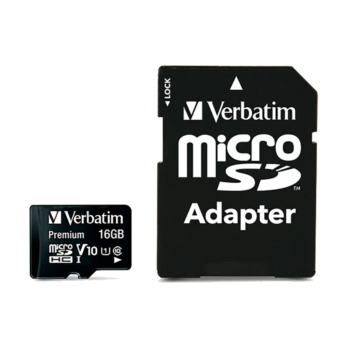 Verbatim microSDHC 16GB minneskort med adapter
