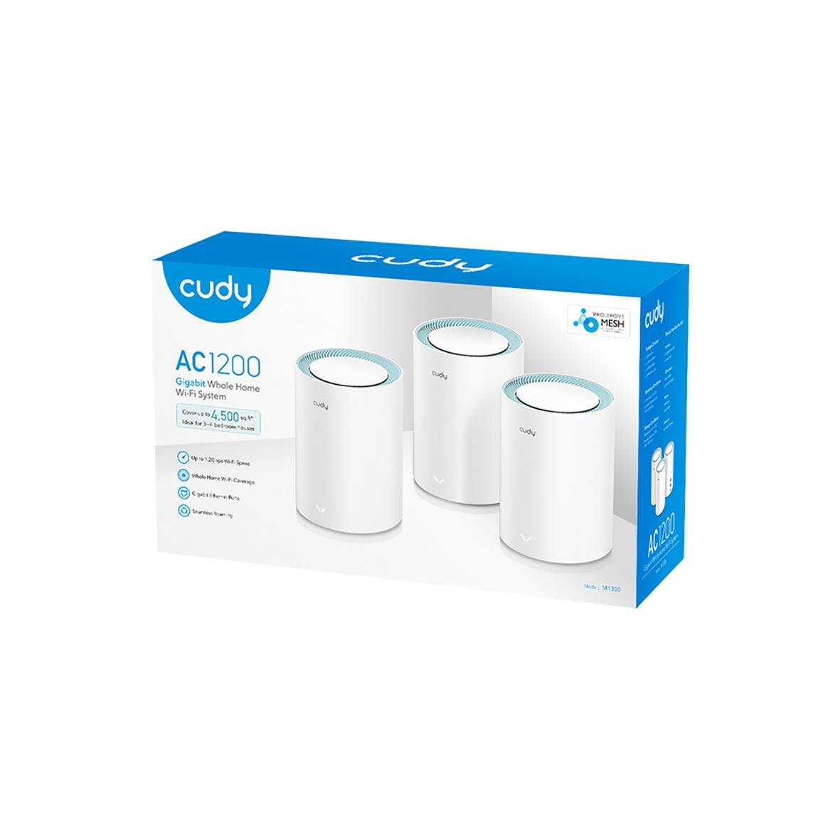 Mesh Solution Cudy M1300 AC1200 Gigabit trådlös mesh-router i vitt paket