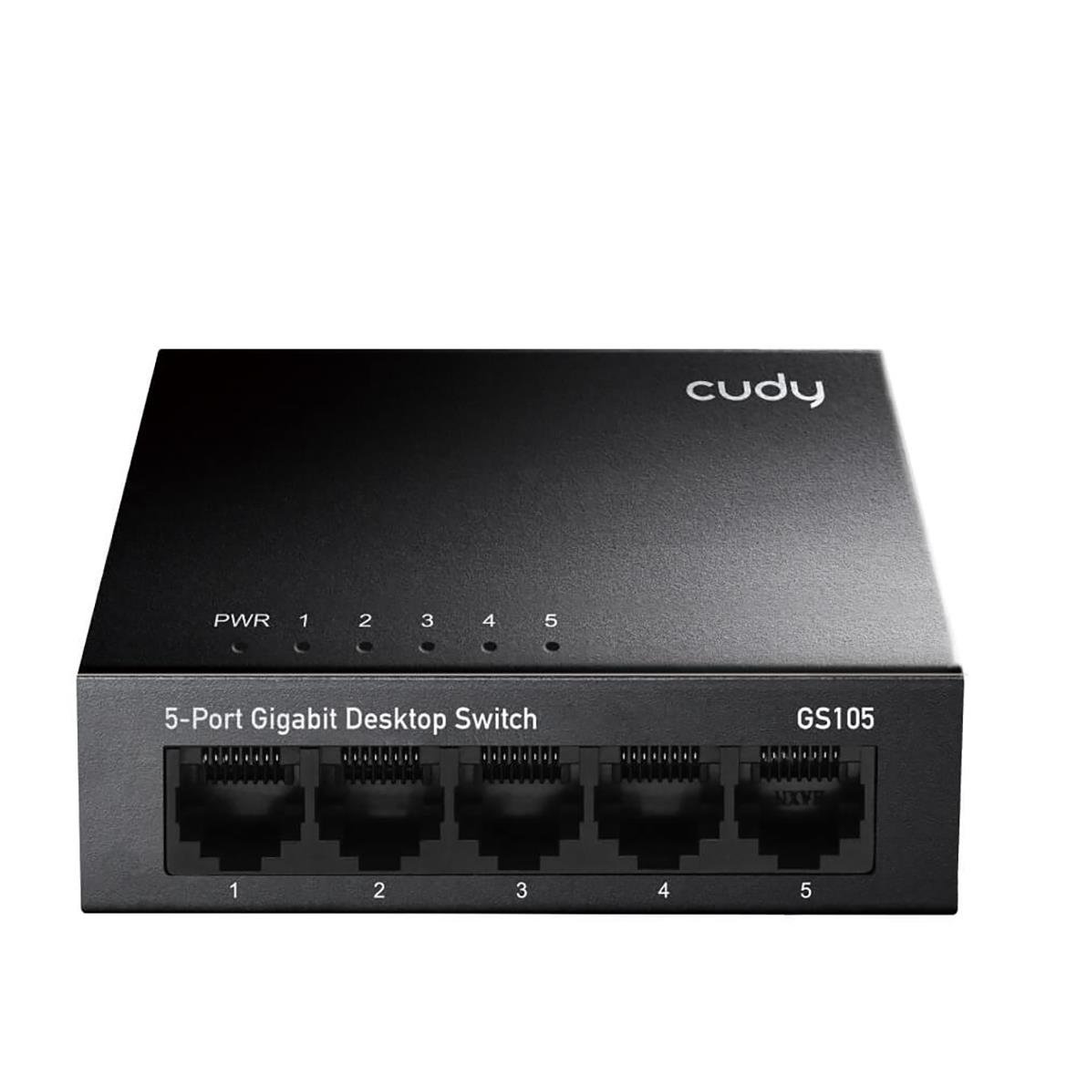 Cudy GS105 5-port gigabit skrivbordsswitch med fem Ethernet-portar