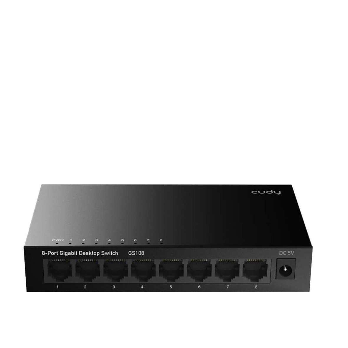 Cudy GS108 8-port gigabit switch i svart metallhölje