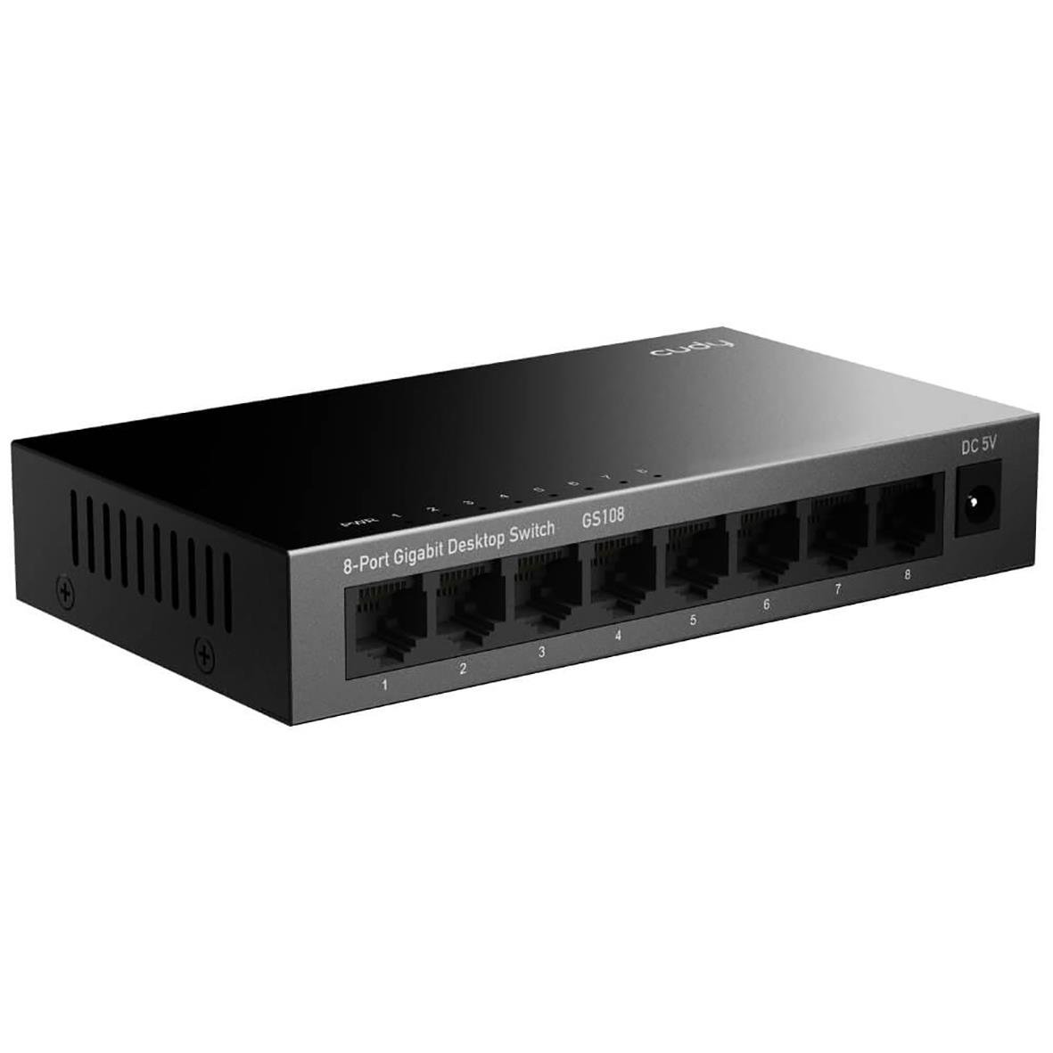 Cudy GS108 8-port gigabitswitch för skrivbord med nätverksportar