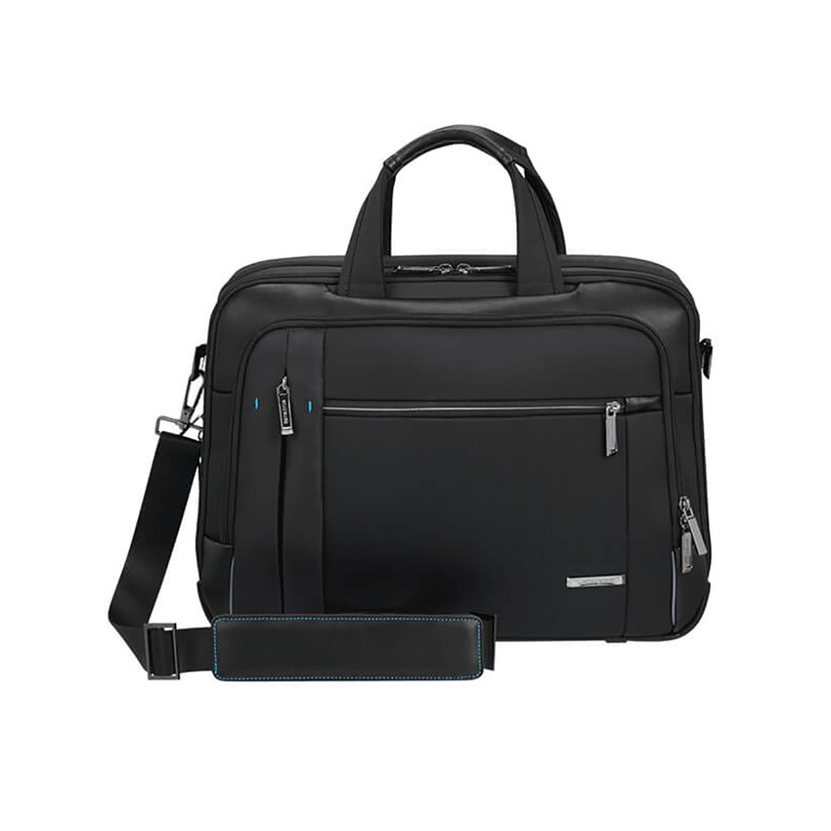 Svart datorväska Samsonite Spectrlite 3.0 för 15.6 tum med handtag och axelrem