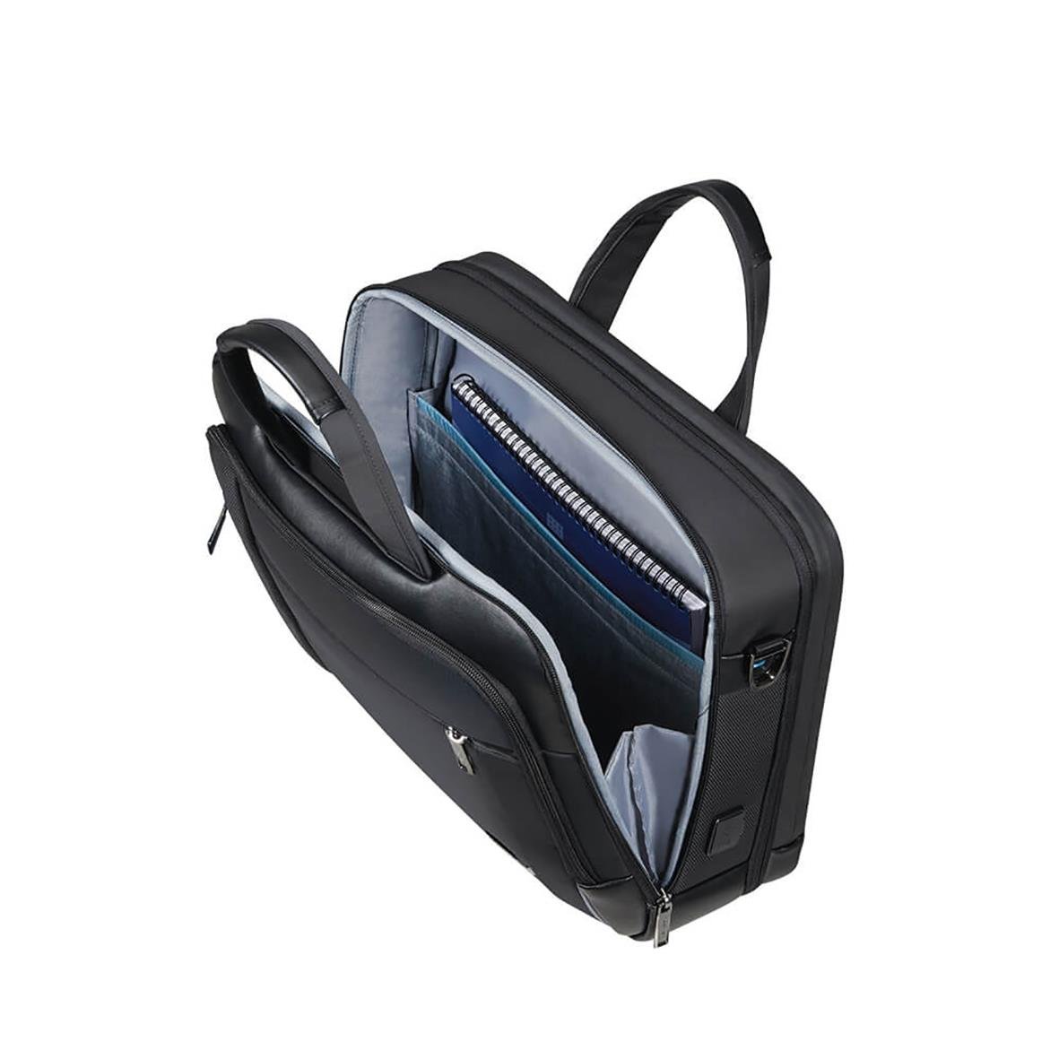 Svart Samsonite Spectrlite 3.0 datorväska för 15.6 tum med flera fack och handtag