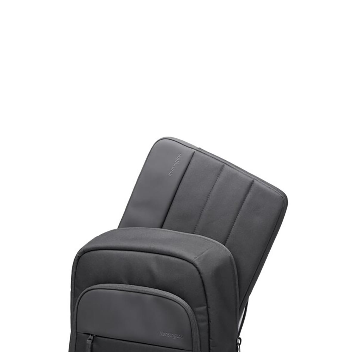 Svart Kensington EQ 14 tum ryggsäck med vadderad baksida och flera fack