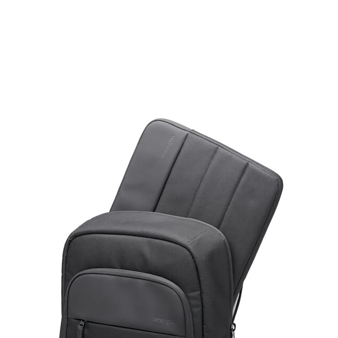 Svart Kensington EQ 16 tum ryggsäck med vadderad baksida och flera fack