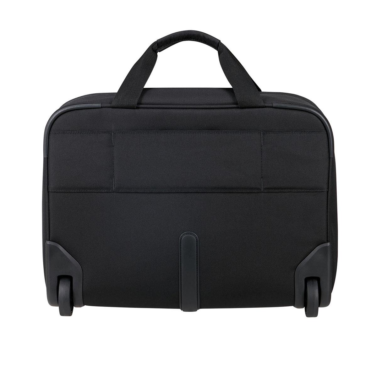 Svart laptopväska med hjul och handtag för bärbar dator