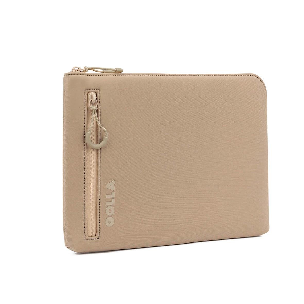 Datorfodral Golla Metro Neopren Coffee 13 tum i beige med dragkedja och ficka