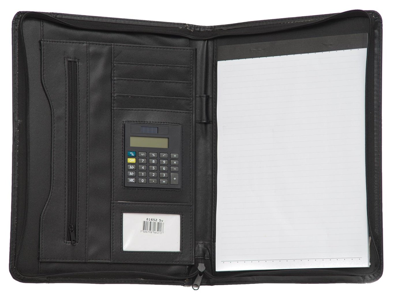 Svart dokumentmapp Carlo 81652 35x25cm med flera fack och kalkylator