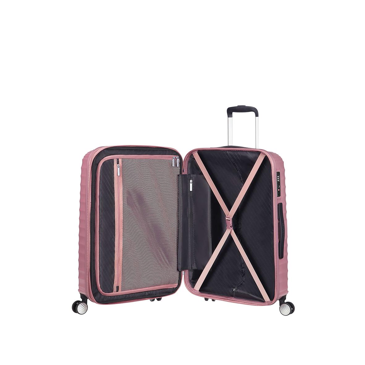 Rosa American Tourister Jetglam M resväska med utökningsfunktion och draghandtag