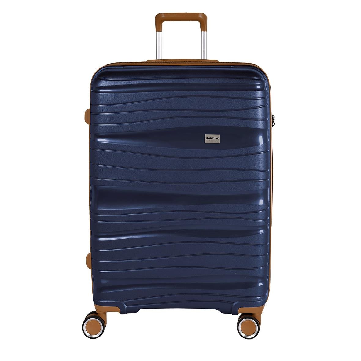 Blå resväska från RW Trawel Alfrida Collection med fyra hjul och teleskophandtag