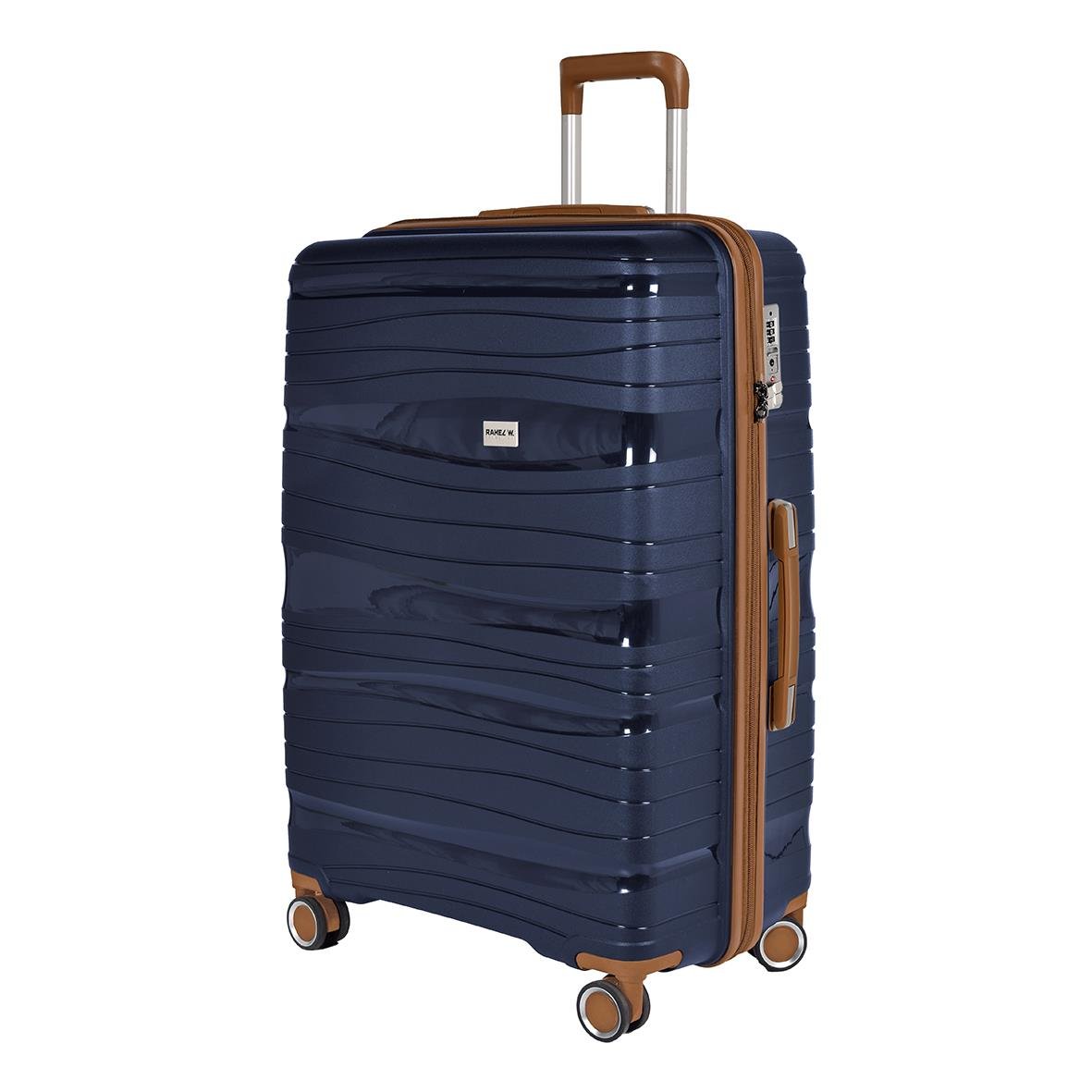 Blå resväska från RW Trawel Alfrida Collection 3-set med hjul och telescophandtag