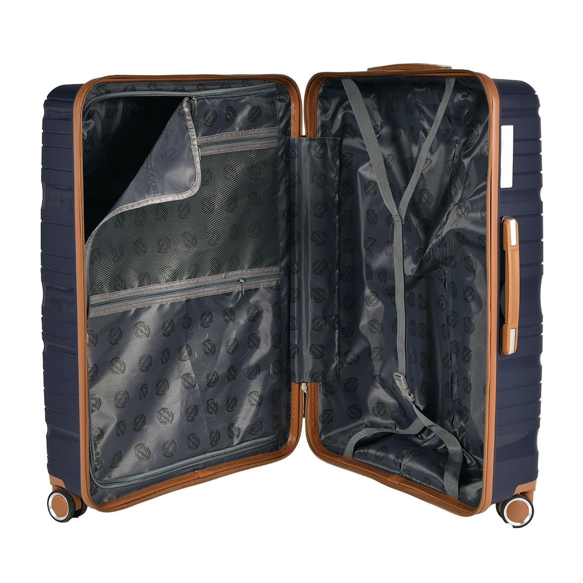 Blå resväska från RW Trawel Alfrida Collection 3-set med organiserade fack och hjul