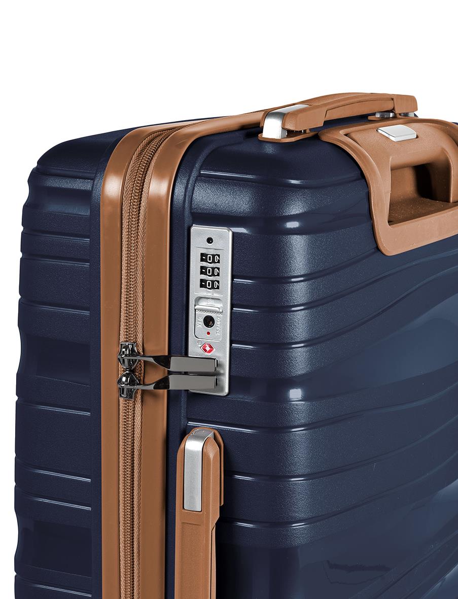 Blå resväska från RW Trawel Alfrida Collection med kombinationslås och handtag