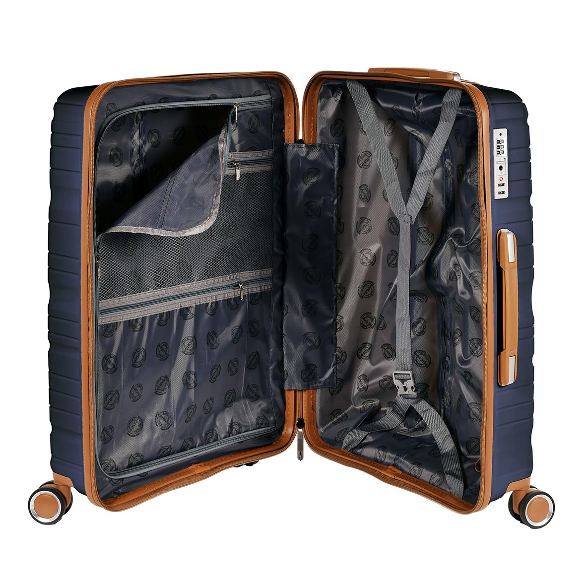 Blå resväska från RW Trawel Alfrida Collection 3-set med organiserade insidor och hjul