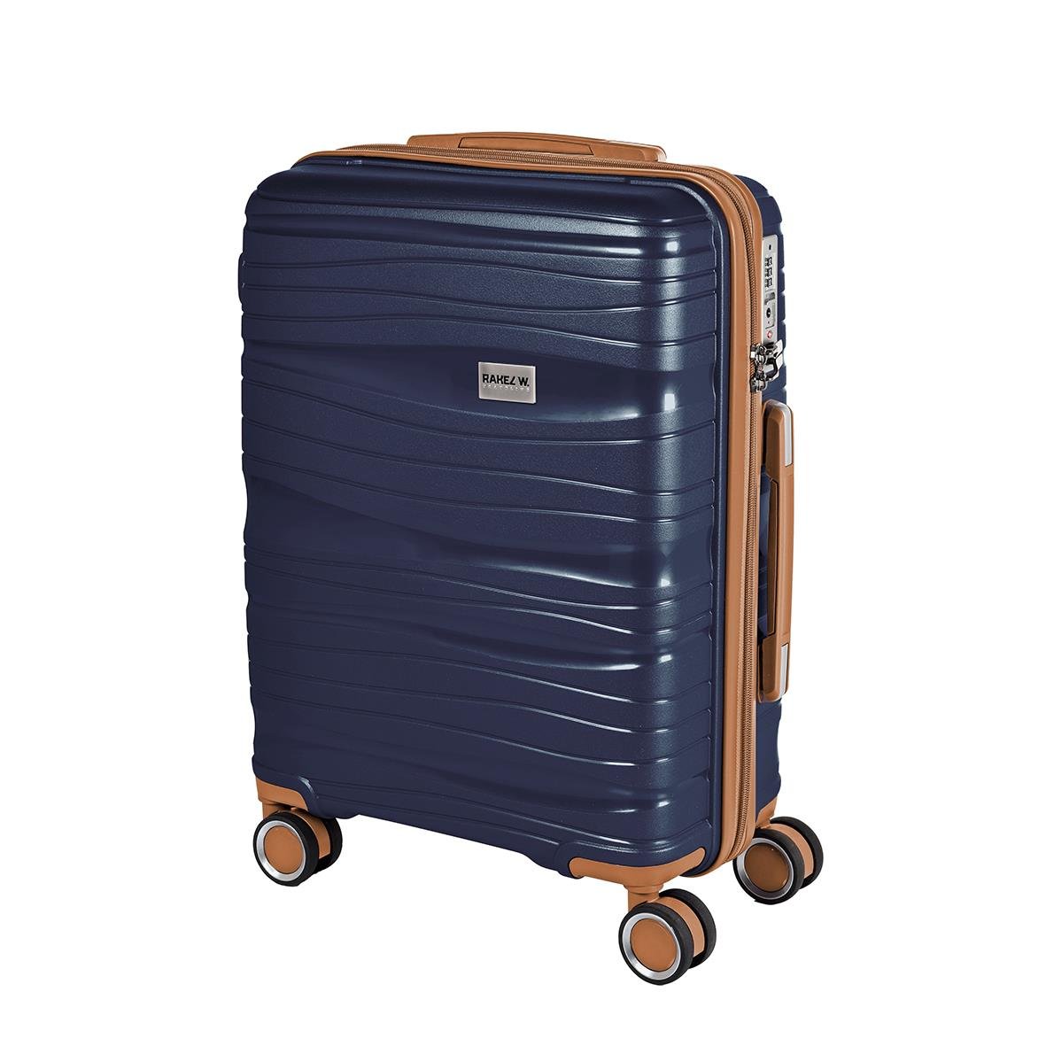 Blå resväska från RW Trawel Alfrida Collection 3-set med hjul och handtag