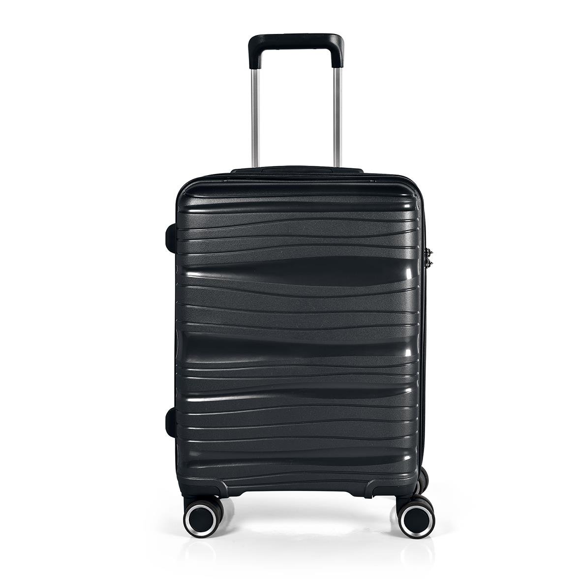 Svart resväska från RW Trawel Alfrida Collection 3-set med teleskophandtag och fyra hjul