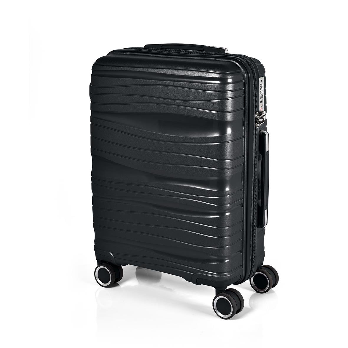 Svart resväska RW Trawel Alfrida Collection 3-set med hjul och handtag