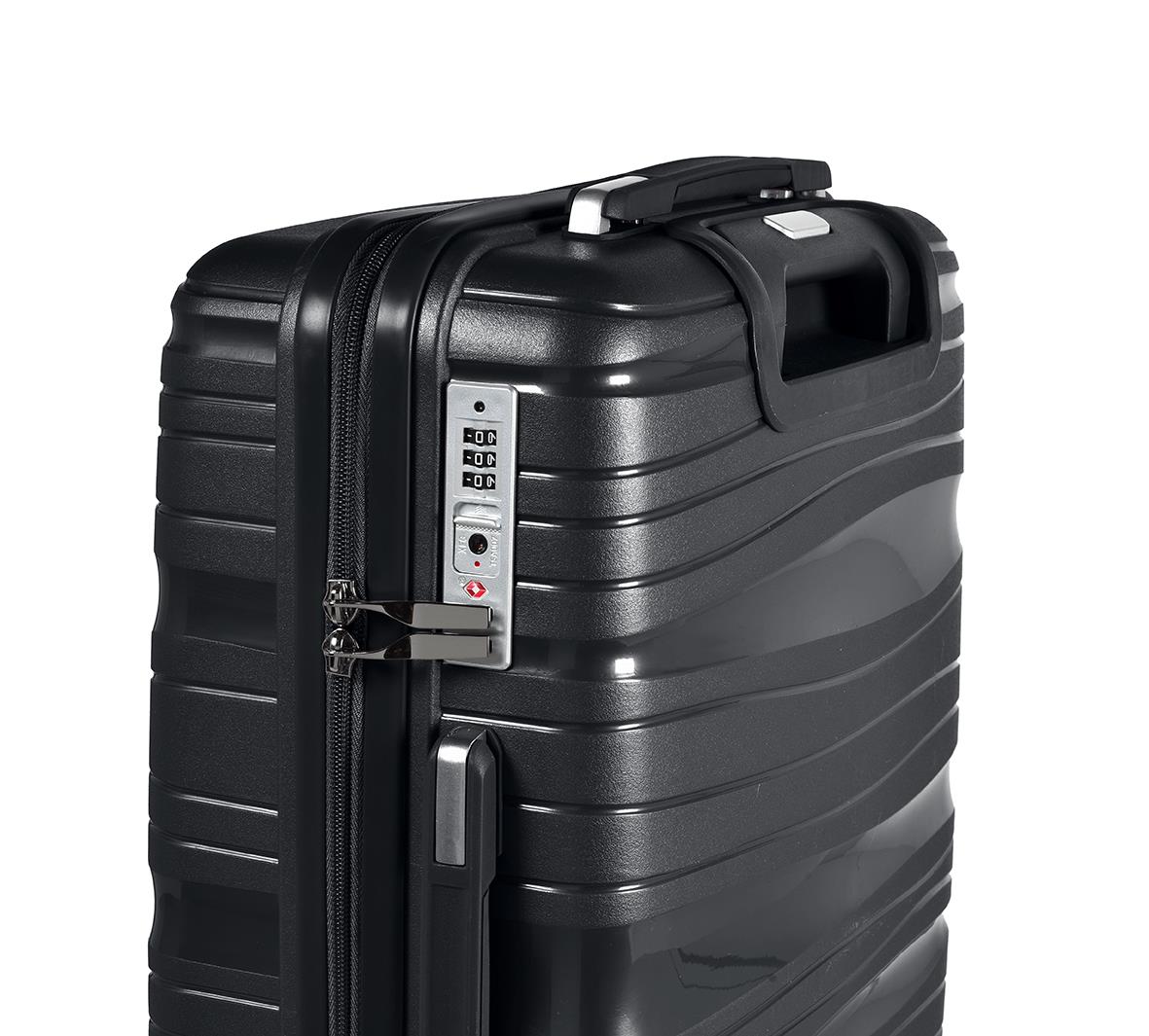 Svart resväska från RW Trawel Alfrida Collection 3-set med TSA-lås och hjul