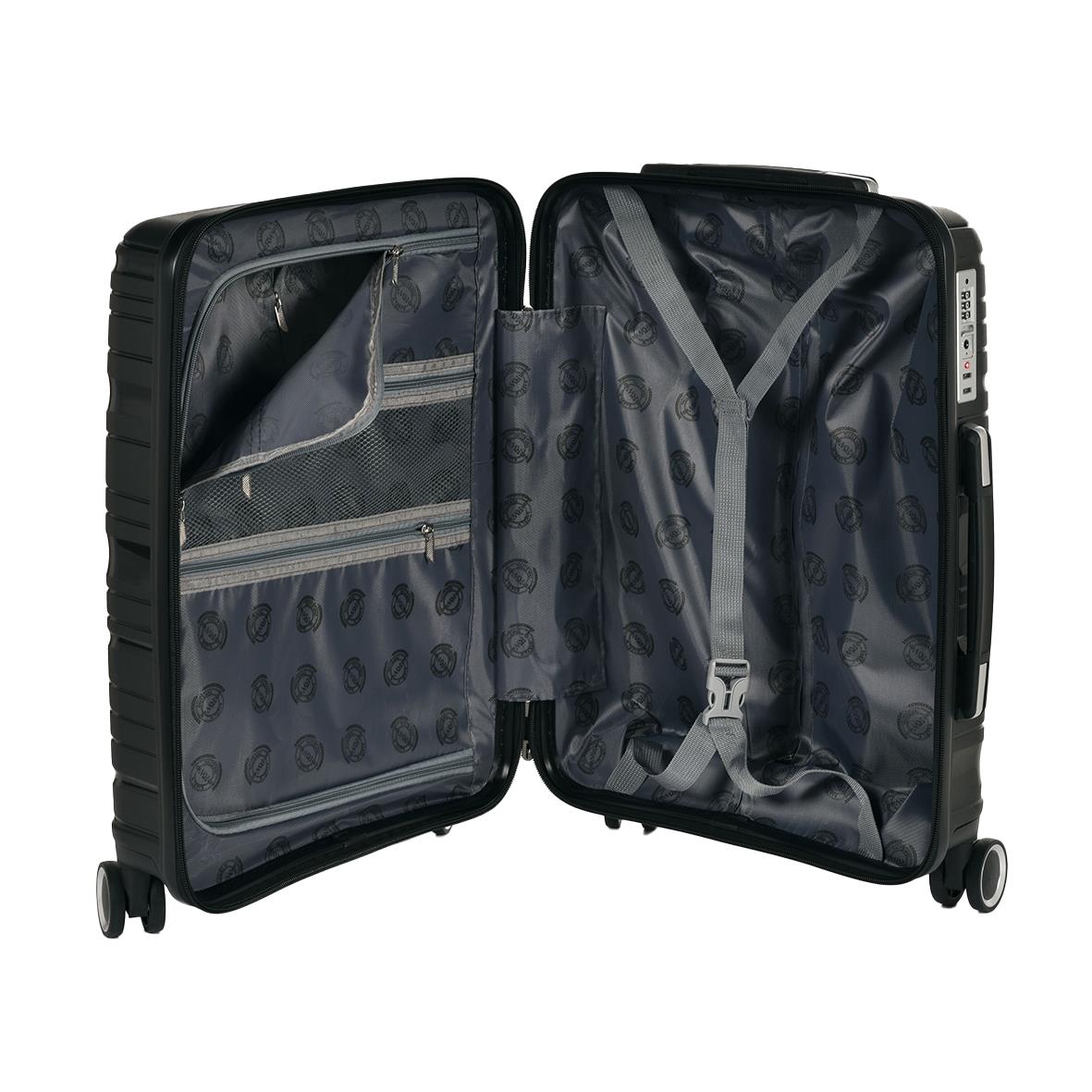 Svart resväska från RW Trawel Alfrida Collection 3-set med hjul och organiseringsfack