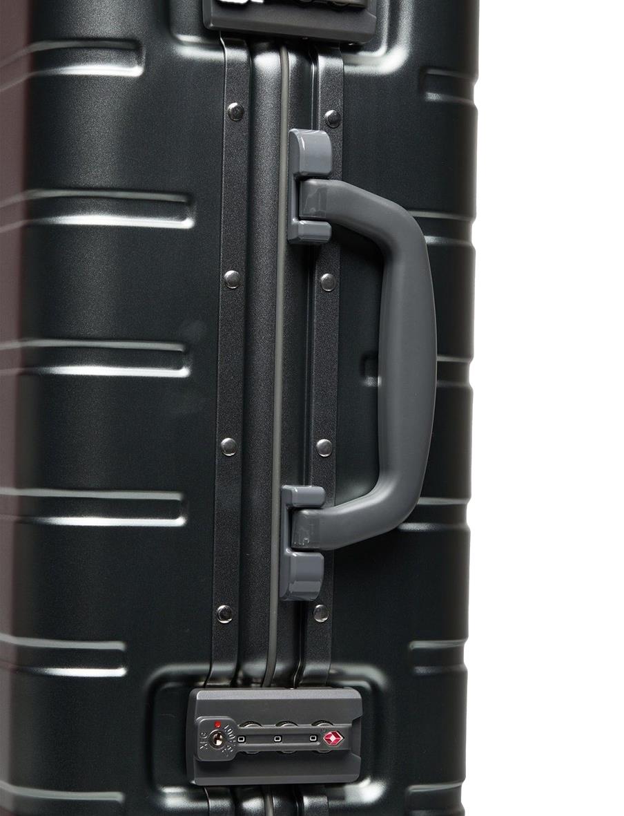 Svart resväska RW Trawel Aluminium 24 tum med handtag och TSA-lås